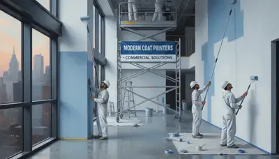 Commercial painting crew in Providence, RI applying long-lasting coatings to a business property