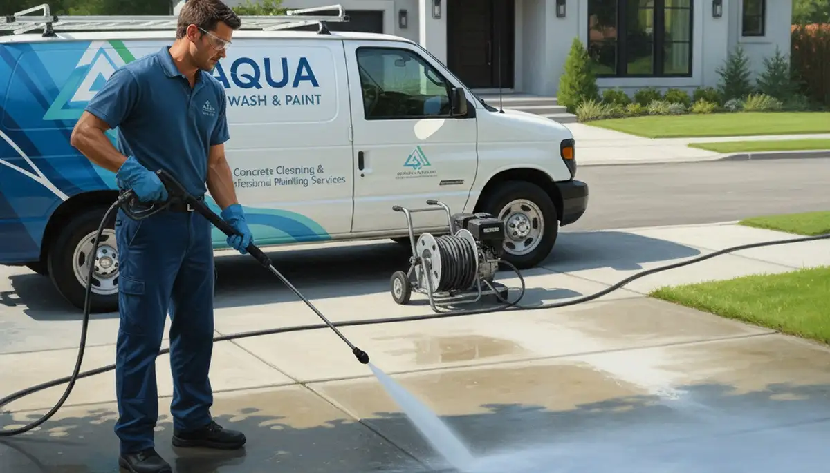 Providence, RI concrete pressure cleaning for driveways, patios, and walkways by Providence Paint Pros