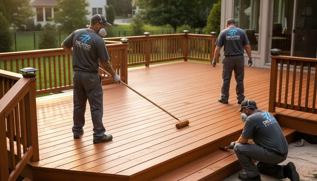 Providence, RI deck painting service for wood deck protection and curb appeal