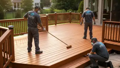 Providence, RI deck painting service for wood deck protection and curb appeal