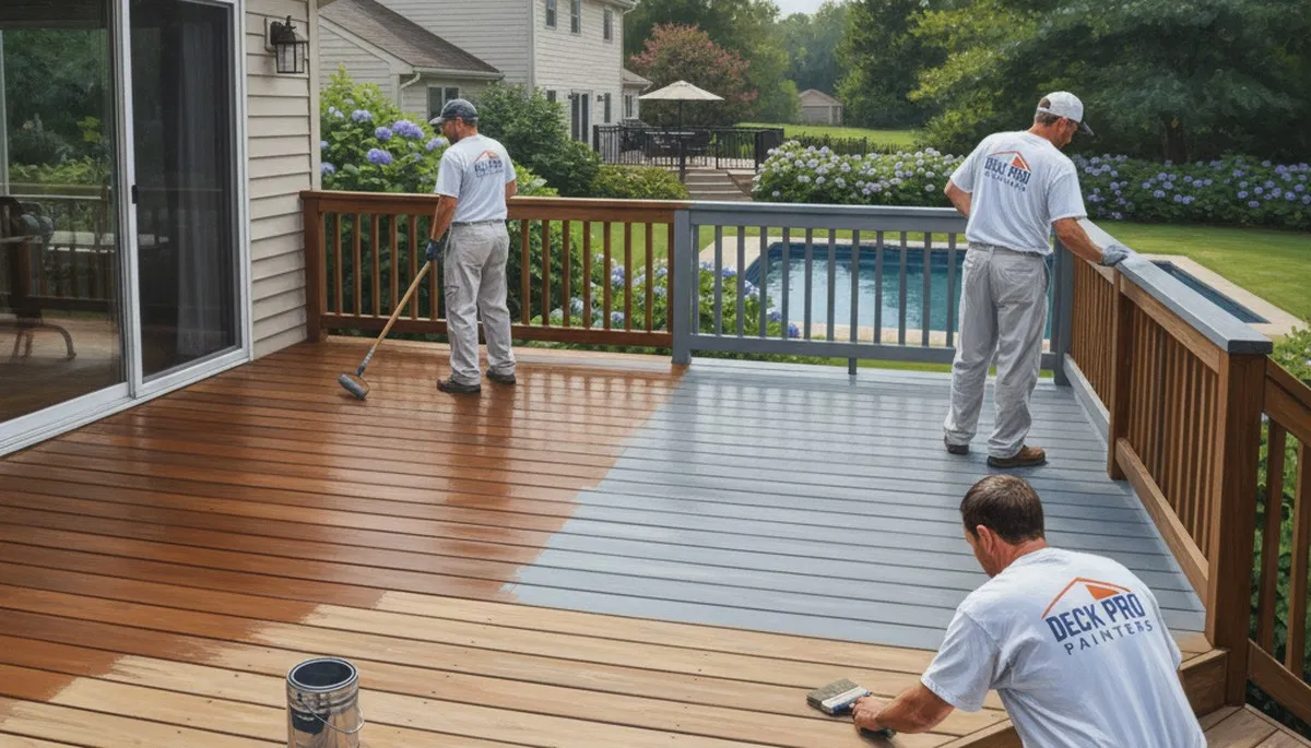 Providence, RI deck painting service for wood decks protected from coastal moisture and weather damage