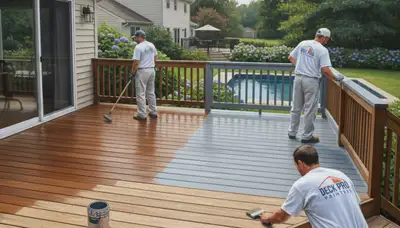 Providence, RI deck painting service for wood decks protected from coastal moisture and weather damage