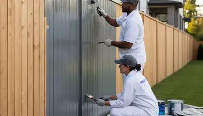 Fence painting service in Providence, RI for wood and metal fences against New England weather