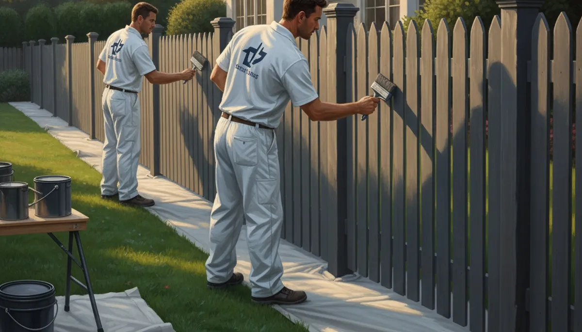 Fence painting service in Providence, RI for wood and metal fences by Providence Paint Pros