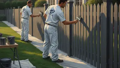 Fence painting service in Providence, RI for wood and metal fences by Providence Paint Pros