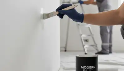 Providence, RI painting pros performing exterior paint touch-up on a New England home