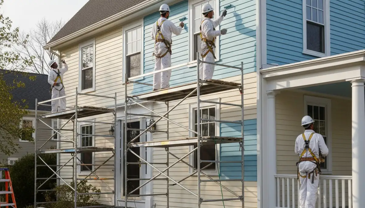 Providence, RI painting crew applying professional interior paint for a residential project